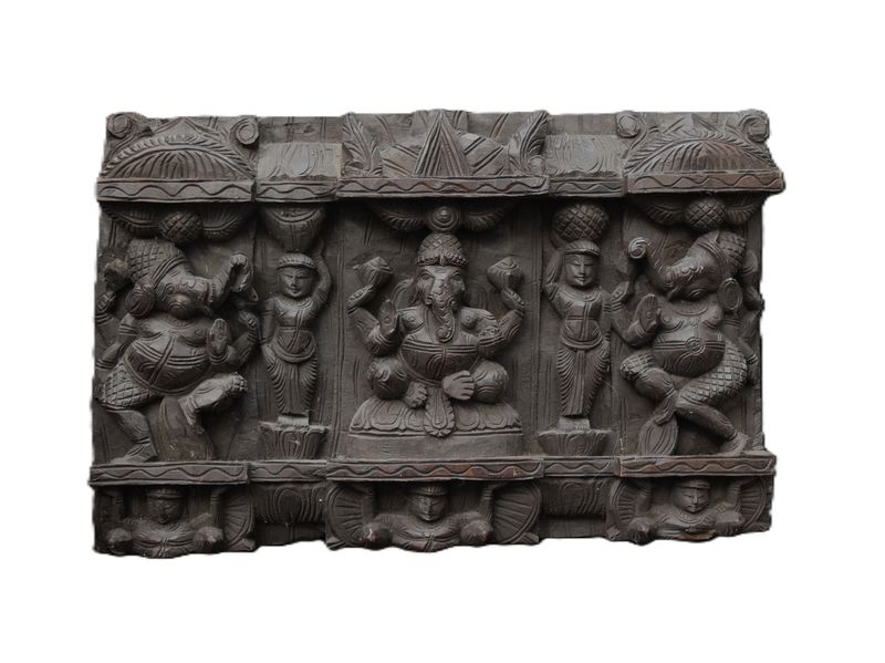 Vintage, Hand Carved Hindu Panel