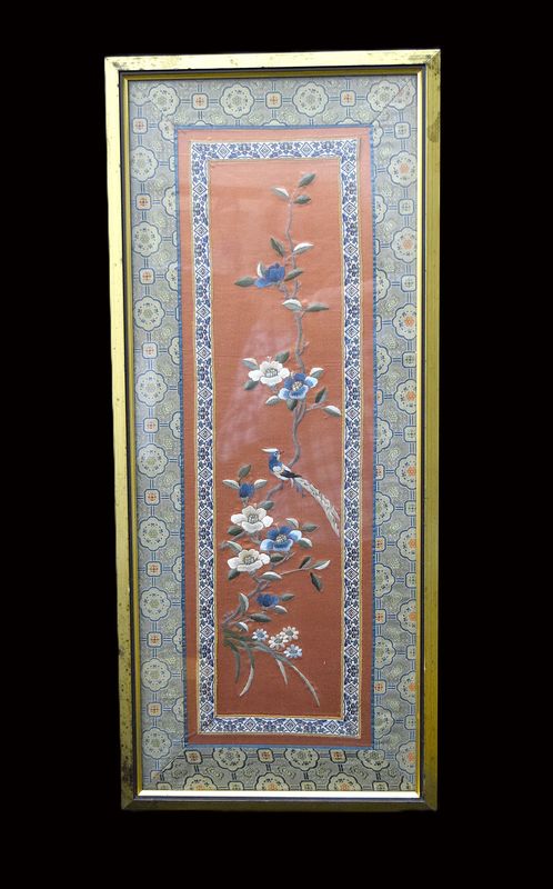 Vintage Framed, Chinese Embroidery on Silk
