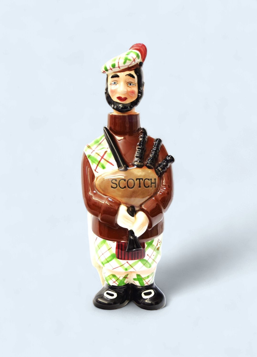 Vintage Mid-Century, Swank, Scotsman Bagpipe Tam O’Shanter Decanter