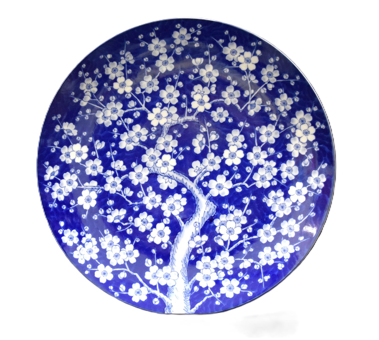 Arita Ware, Blue, Plum/Cherry Blossum Plate, 16”