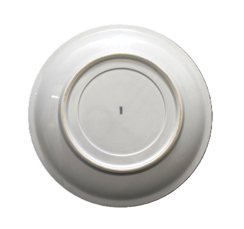 Blue/White Japanese Charger Plate Featuring Cranes, 13”