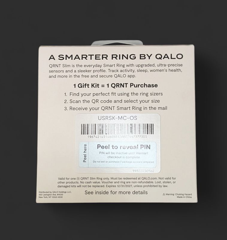 QALO QRNT Slim Smart Ring/Fitness Tracker Gift Kit