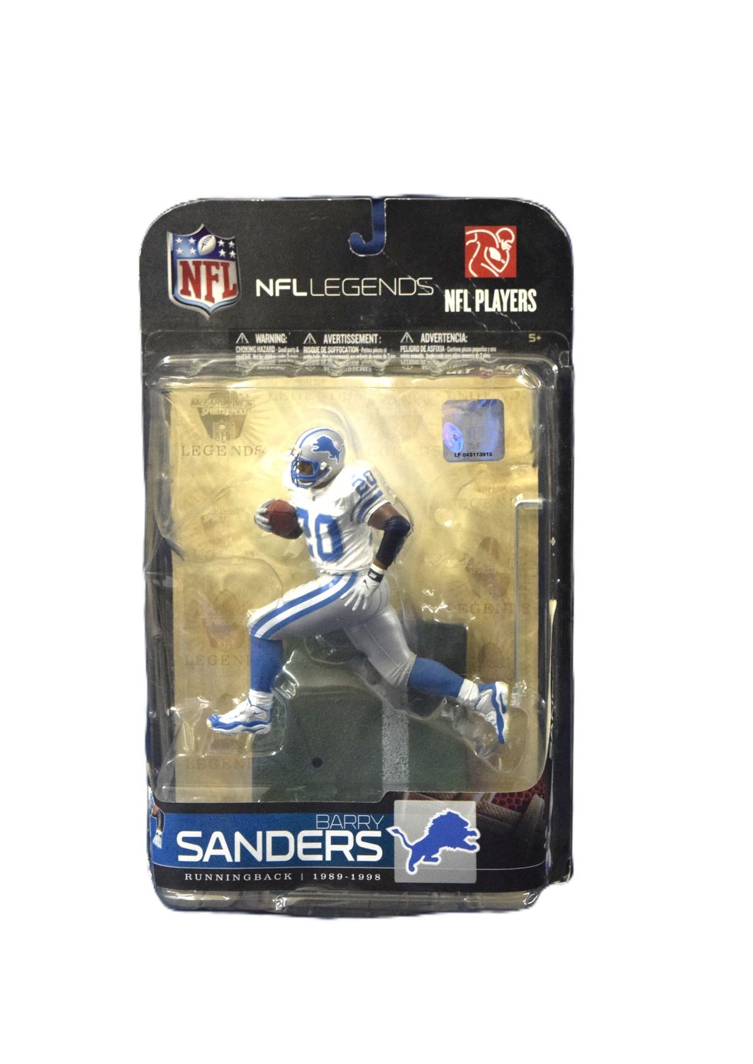 NFL Players Legends, Barry Sanders, Detroit Lions, 2009 McFarland Toys