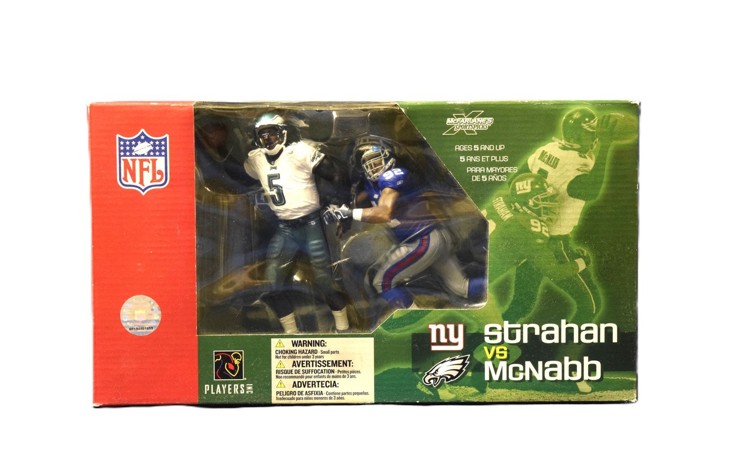 NFL Michael Strahan, NY Giants and Donovan McNabb, Philadelphia Eagles 2004 McFarland Toys