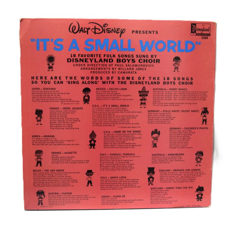 Disney, It's a Small World Record, 1965