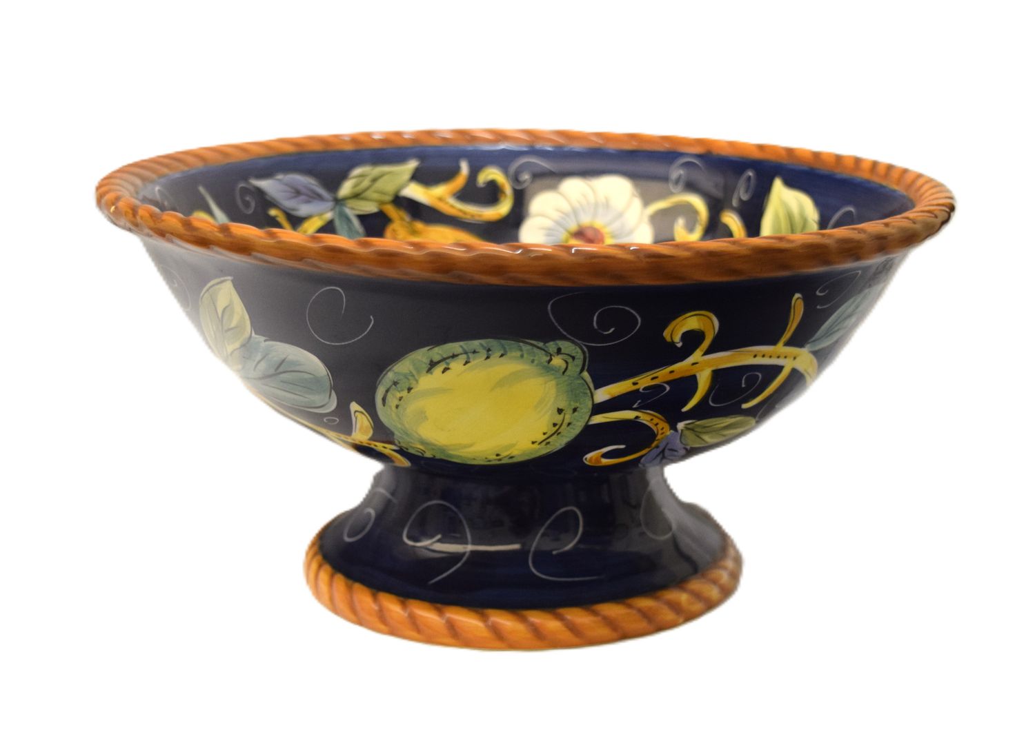 Vintage Villa Bellagio Ceramic Footed Bowl