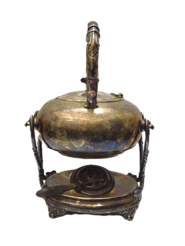 Antique Silverplate Tilt Kettle, Warmer and Stand