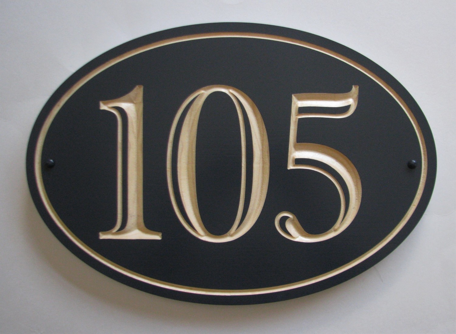 Custom Exterior Wood Oval House Number Sign