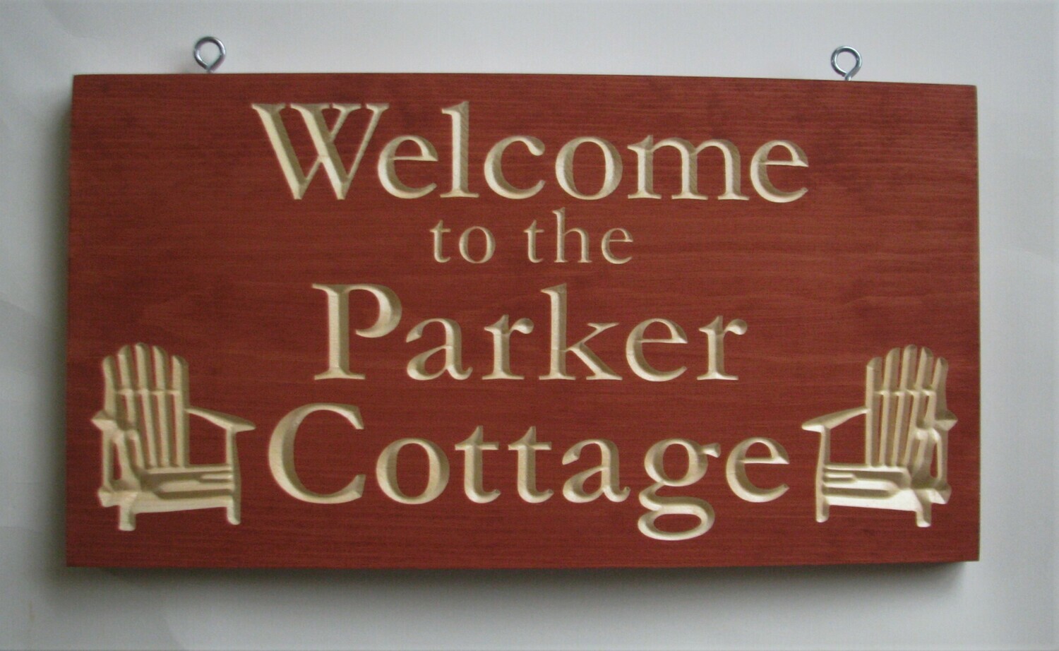 Custom Carved Stained Cottage/Camp Sign