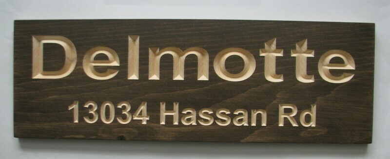 Custom Carved Stained Wood Cottage Sign Camp Sign Outdoor Family Name Address