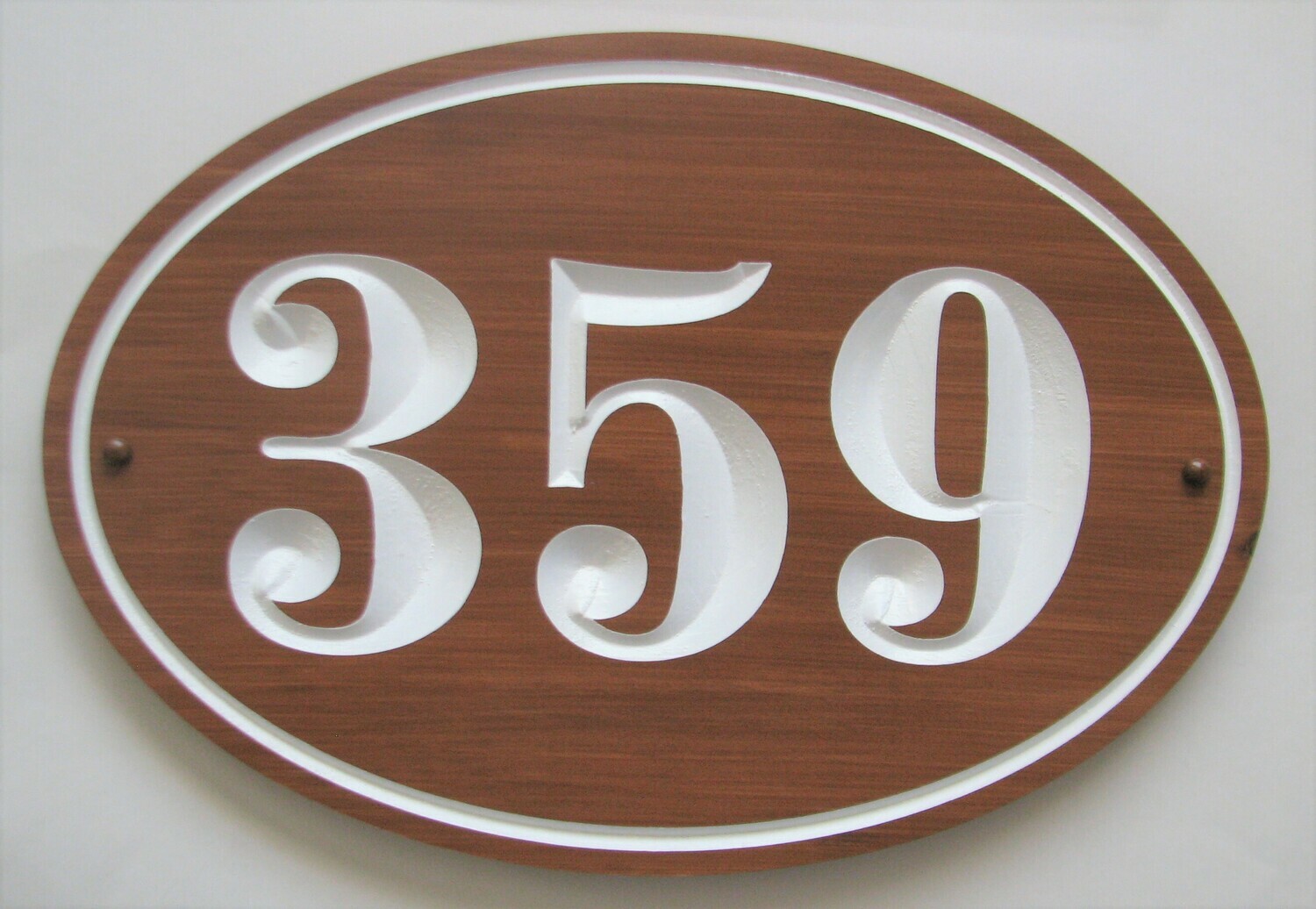 Stained Oval House Number Sign