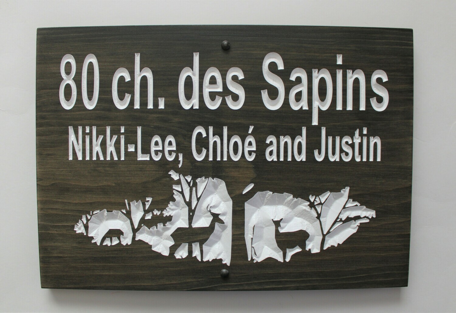 Custom Stained Wood Cottage Sign Outdoor Sign with Nature Scene