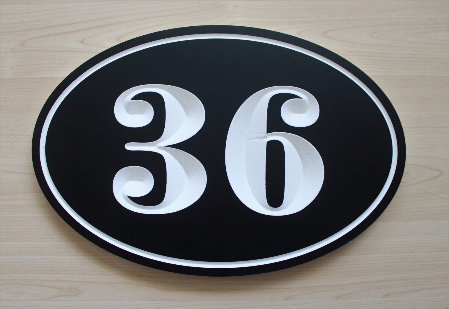 Custom Oval PVC House Number Sign - House Number Plaque- Weather resistant.