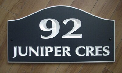 Custom PVC Weather Resistant House Number Sign Address Sign With  White Edge and Carving