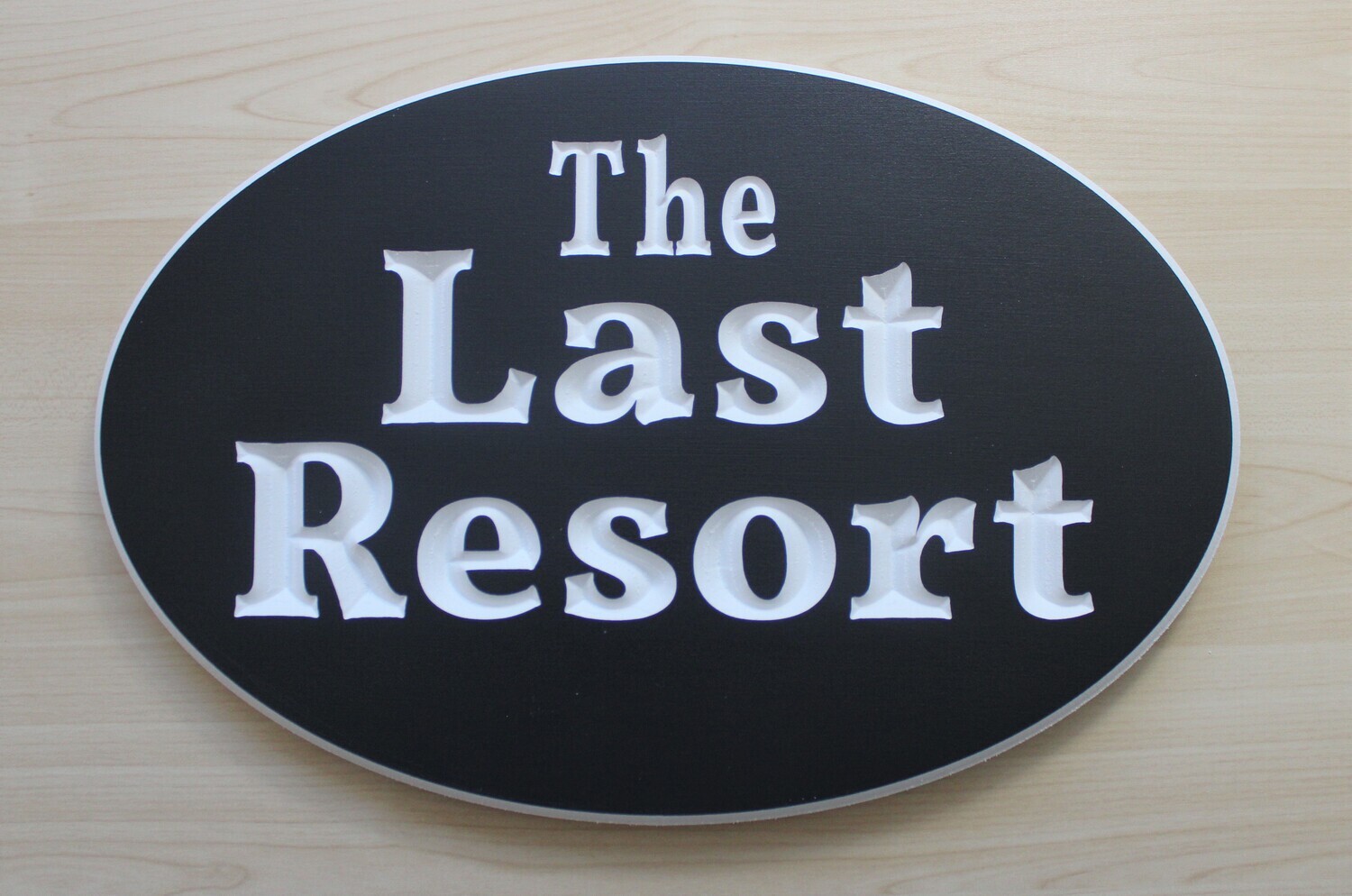 Weather Resistant Custom Exterior Oval Sign Cottage Sign House Sign Painted with White Carving - Solid 3/4 inch thick PVC