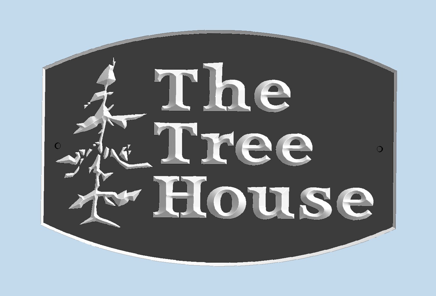 Weather Resistant Custom Exterior Sign Cottage Sign House Sign With Carved Tree Painted with White Carving  - Solid 3/4 inch thick PVC