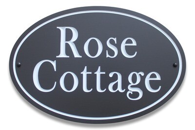 Weather Resistant Custom Exterior Oval Sign Cottage Sign House Sign Painted with White Precision Carving - Solid 3/4 inch thick PVC