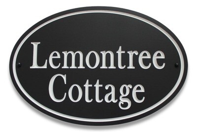 Weather Resistant Custom Exterior Oval Sign Cottage Sign House Sign Painted with White Precision Carving - Solid 3/4 inch thick PVC