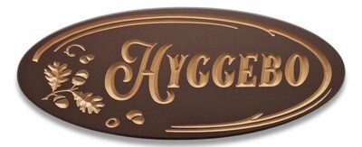Weather Resistant Personalised Oval PVC Cottage Sign with Oak Leaves and Acorns with Metallic Gold or Metallic Silver Carving