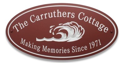 Custom Oval PVC Family Name Sign House Sign Cottage Sign Camp Sign with Carved Wave - White Carved Text