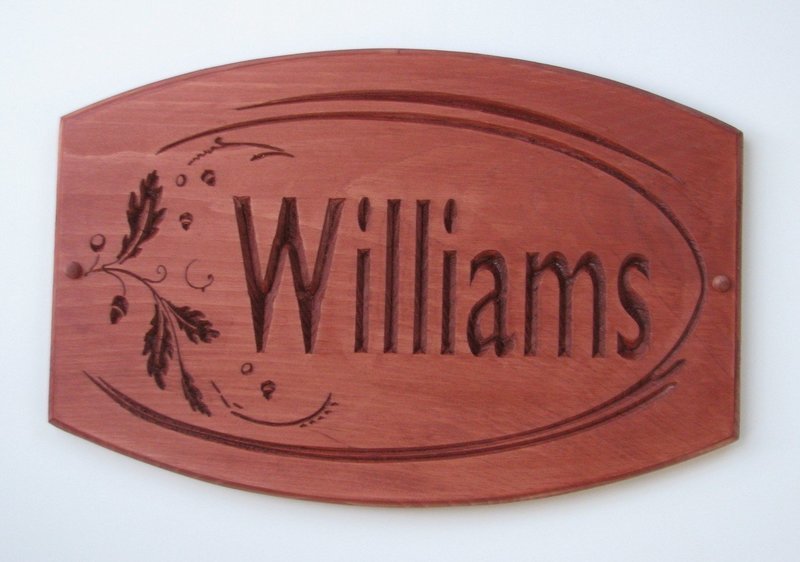 Custom Wood Sign Rustic House Sign Cottage Sign with Oak Leaves and Acorns