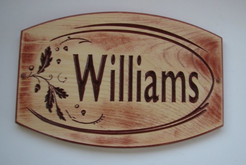 Custom Wood Sign Rustic Distressed Look House Sign Cottage Sign with Oak Leaves and Acorns