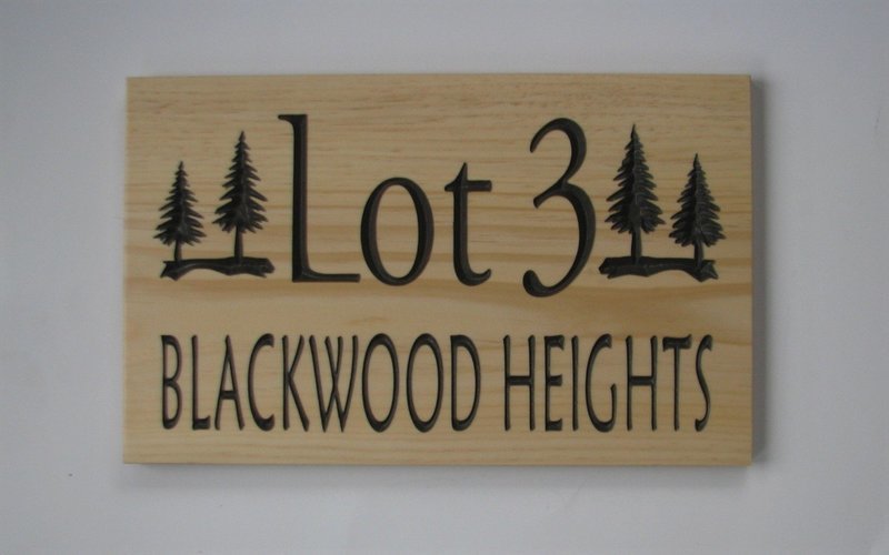 Custom Carved Address Sign Pine sign with Painted Carving