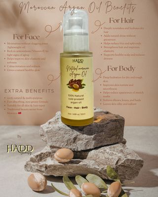 Natural Moroccan Argan Oil 50ml for Face, Body &amp; Hair