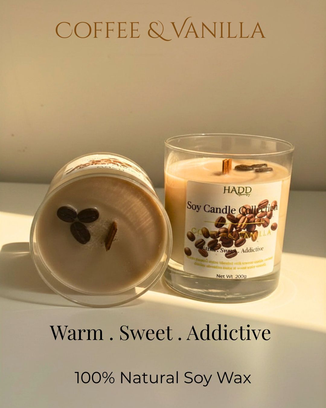 Coffee &amp; Vanilla Soy Candle – 200g