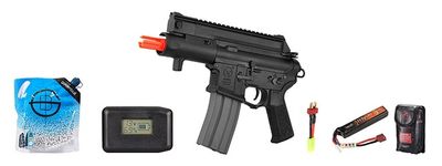 Ares Amoeba M4 CCP AM-003 Airsoft Aeg Pistol W/ EFCS - Battery/Adapter/Charger Combo - Black