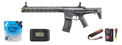 Ares Amoeba Gen5 Am-016 M4 Airsoft Aeg With Octarms 13.5&quot; Keymod Handguard - Battery/Adapter/Charger Combo - Black
