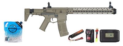 Ares Amoeba Gen5 AM-016 M4 Airsoft Aeg With Octarms 13.5&quot; Keymod Handguard - Battery/Adapter/Charger Combo - Dark Earth