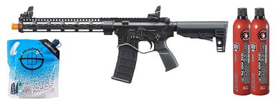 Golden Eagle BD Style 12.5&quot; M-LOK M4 GBB Airsoft Rifle - Green Gas Combo - Black