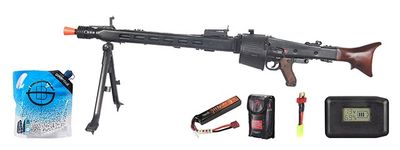 AGM Iu-m42 Maschinengewehr MG42 Full Metal Aeg Machine Gun W/drum Magazine - Battery+Adapter+Charger Combo
