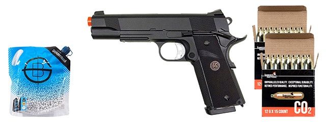 KJW KP07 M1911 Full Metal Tokyo Marui System CO2 Gas Blowback Pistol - CO2 Combo