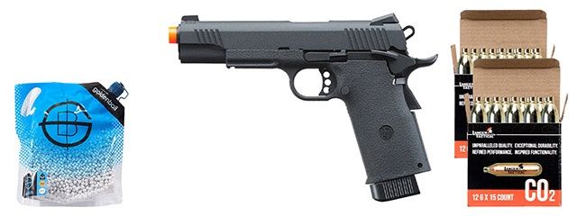 KJW Metal Slide KP11 CO2 Pistol - CO2 Combo - Black
