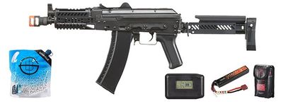 LCT ZKS-74un Airsoft Aeg Rifle W/ Z Series Folding Stock &amp; Sport Handguard (Gate Aster) - Battery+Charger Combo