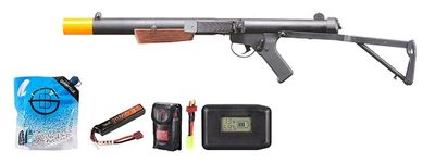 S&amp;t Sterling Mk5 L34a1 Airsoft Aeg Submachine Gun - Battery/Adapter/Charger Combo - Black