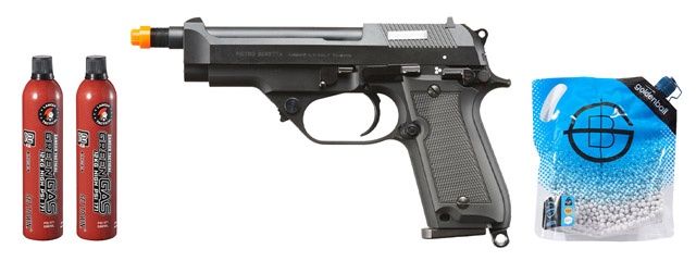 KSC M93R II Spartan System 7 GBB Pistol - Green Gas Combo - Black
