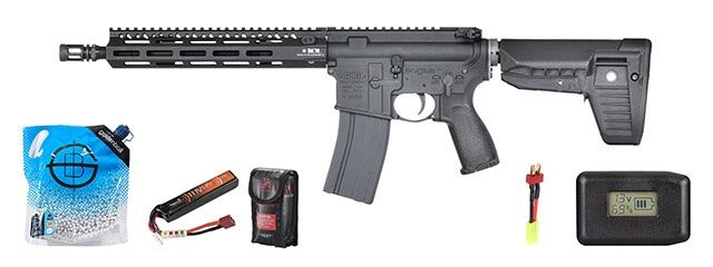Bcm Licensed MCMR 11.5&quot; Full Metal Airsoft Aeg W/ Vfc Avalon Gearbox - Battery/Adapter/Charger Combo - Black
