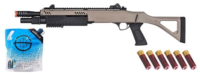FABARM STF/12 Short Barrel Spring Shotgun w/ Fixed Stock - Shell Combo - Dark Earth