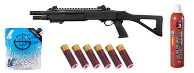 Fabarm 33&quot; Airsoft Compact Gas Pump Shotgun Replica - Green Gas/Shell Combo