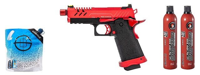 Vorsk Airsoft 3.8 Hi Capa Pro - Green Gas Combo, COLOR: Red