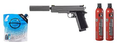 Vorsk Airsoft VX-14 GBB Pistol - Gray - Green Gas Combo