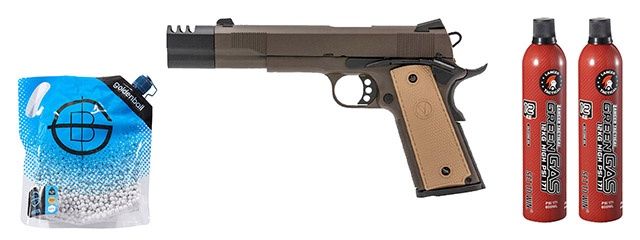 Vorsk Airsoft VP-X Gas Blowback Pistol -  Green Gas Combo - Bronze