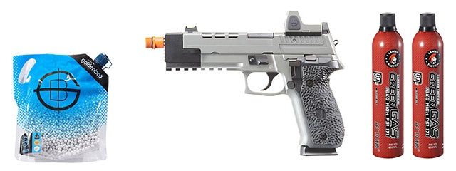 Vorsk Hi-Capa VP26X GBB Pistol w/ Red Dot Sight - Green Gas Combo - Gray