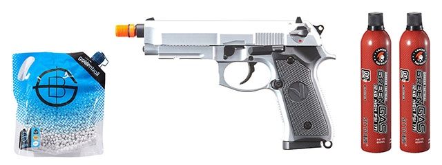 Vorsk Airsoft VM9 Osiris Gas Blowback Pistol - Green Gas Combo -Silver