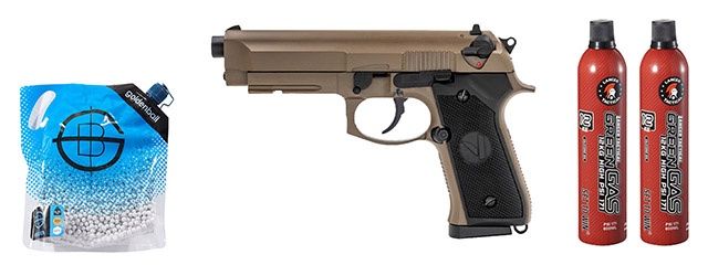 Vorsk Airsoft VM9 Osiris Gas Blowback Pistol - Green Gas Combo - Dark Earth