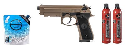 Vorsk Airsoft VM9 Osiris Gas Blowback Pistol - Green Gas Combo - Dark Earth