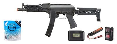 Lct ZK Series Ak Airsoft Aeg Rifle W/ Side-folding Z Series Stock And Handguard - Battery/Charger Combo - Black